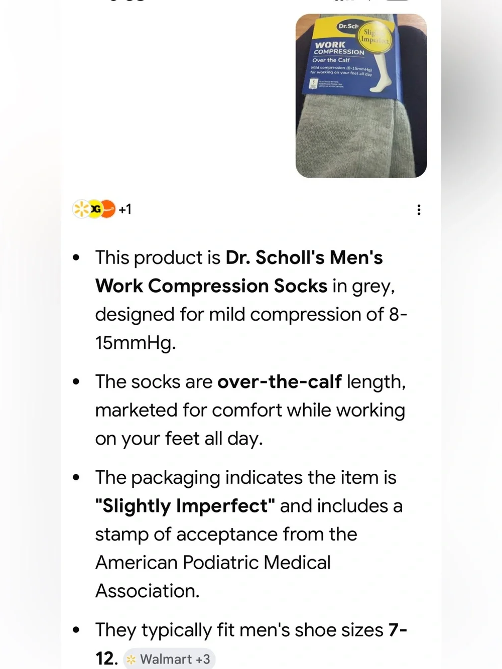 #2800**Dr. Scholl's Men's Gray Over-the-Calf Work Compression Socks